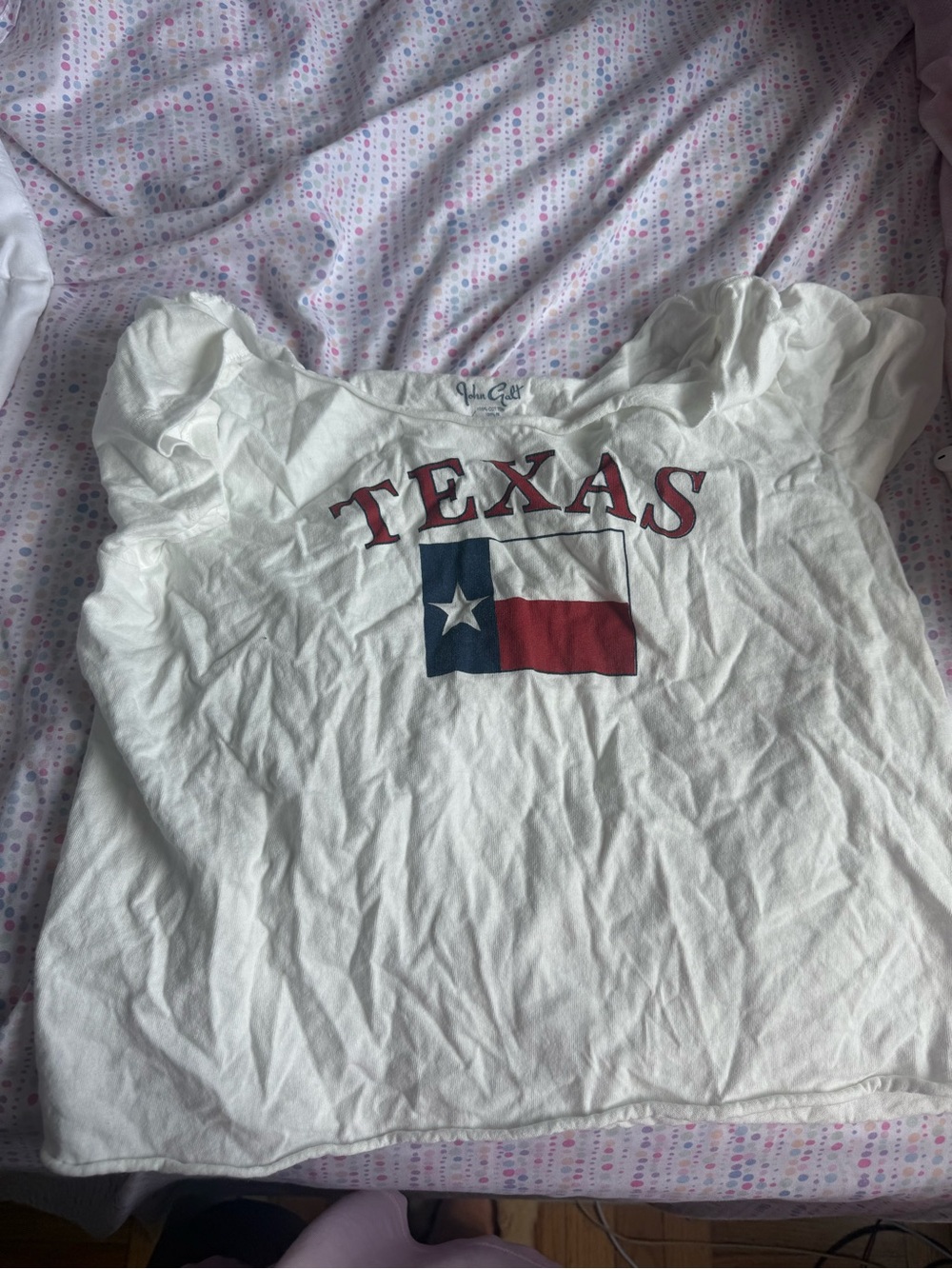 White Texas Flag Graphic Brandy Melville